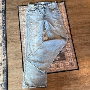 Pistola Wide Straight Leg Jeans in Light Blue